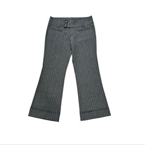 NWT Mandee Gray Pinstripe Stretch Flare Trouser Dress Pants